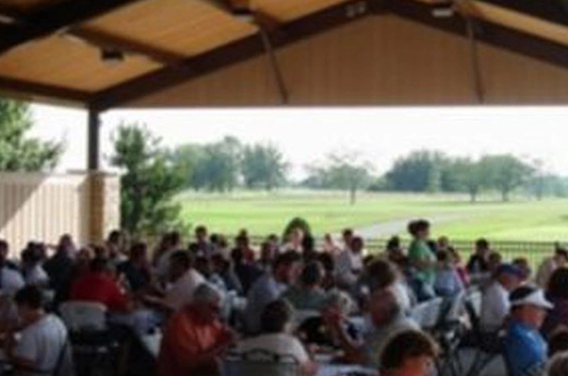 view of diners at golf course